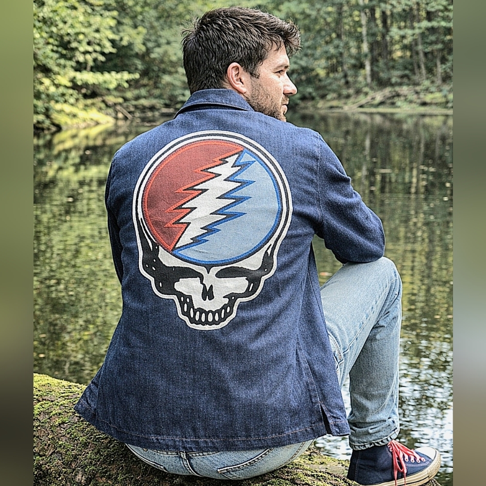 Levi's Vintage Denim Snap Button Shirt + Grateful Dead Steal Your Face Patch
